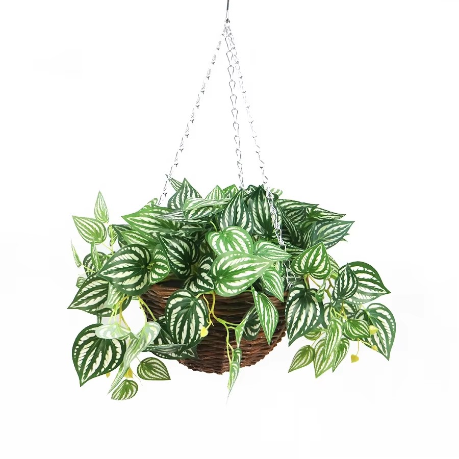 indoor artificial hanging basket plant
