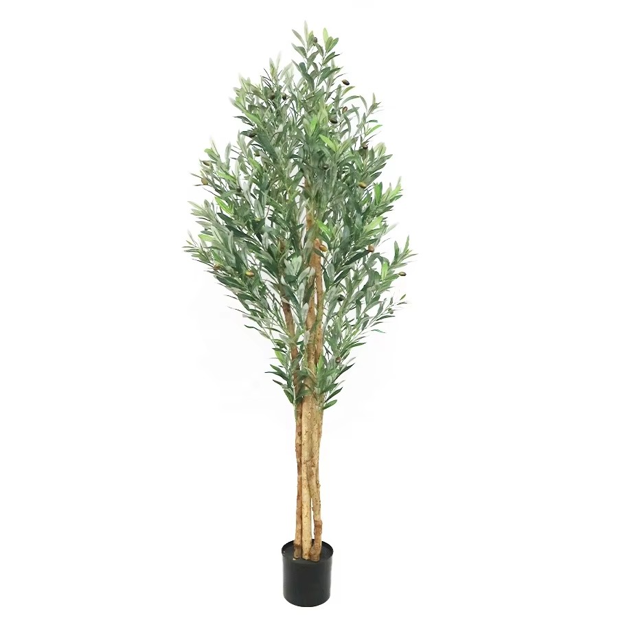 artificial olive tree with real wood trunk